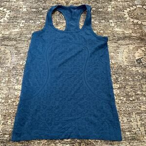 Lululemon Swiftly Tank Racerback Workout Top Blue Flower Women's Size 4